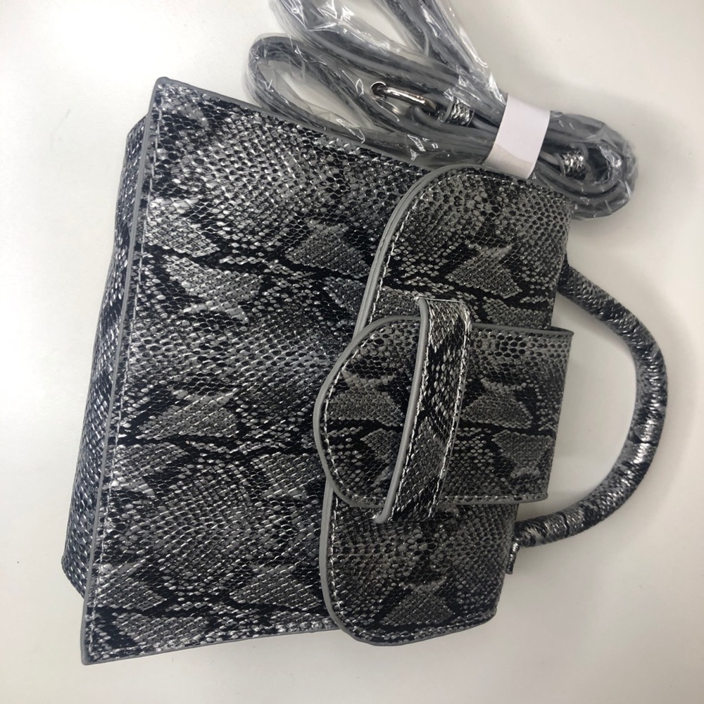 Mini vegan leather snake bag